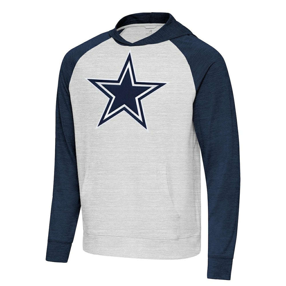 Antigua Urgent Raglan Pullover Hoodie - Dallas Cowboys Hoodies