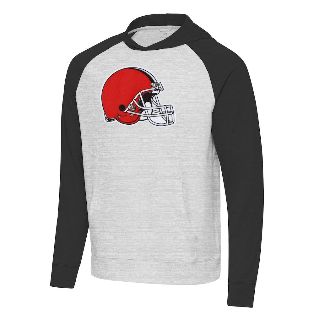 Antigua Urgent Raglan Pullover Hoodie - Cleveland Browns Hoodies