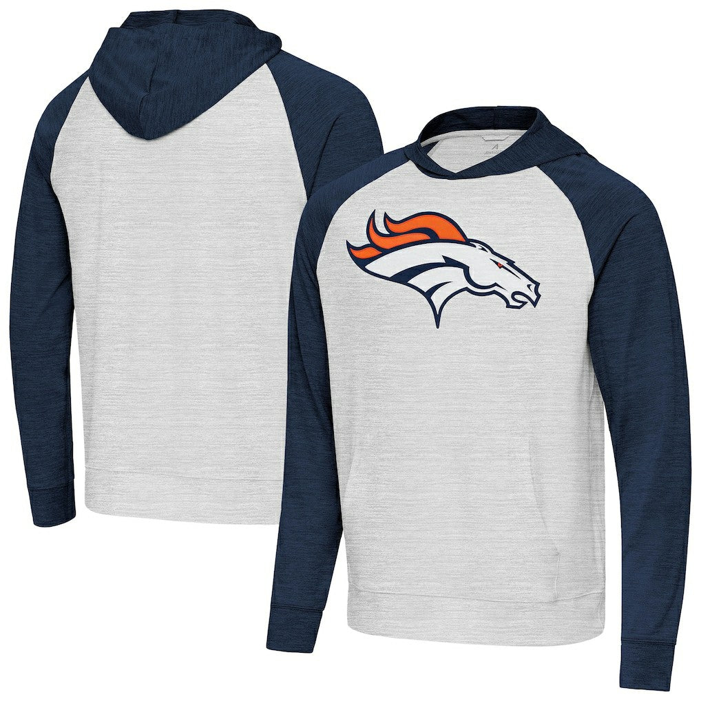 Antigua Urgent Raglan Pullover Hoodie - Denver Broncos Hoodies