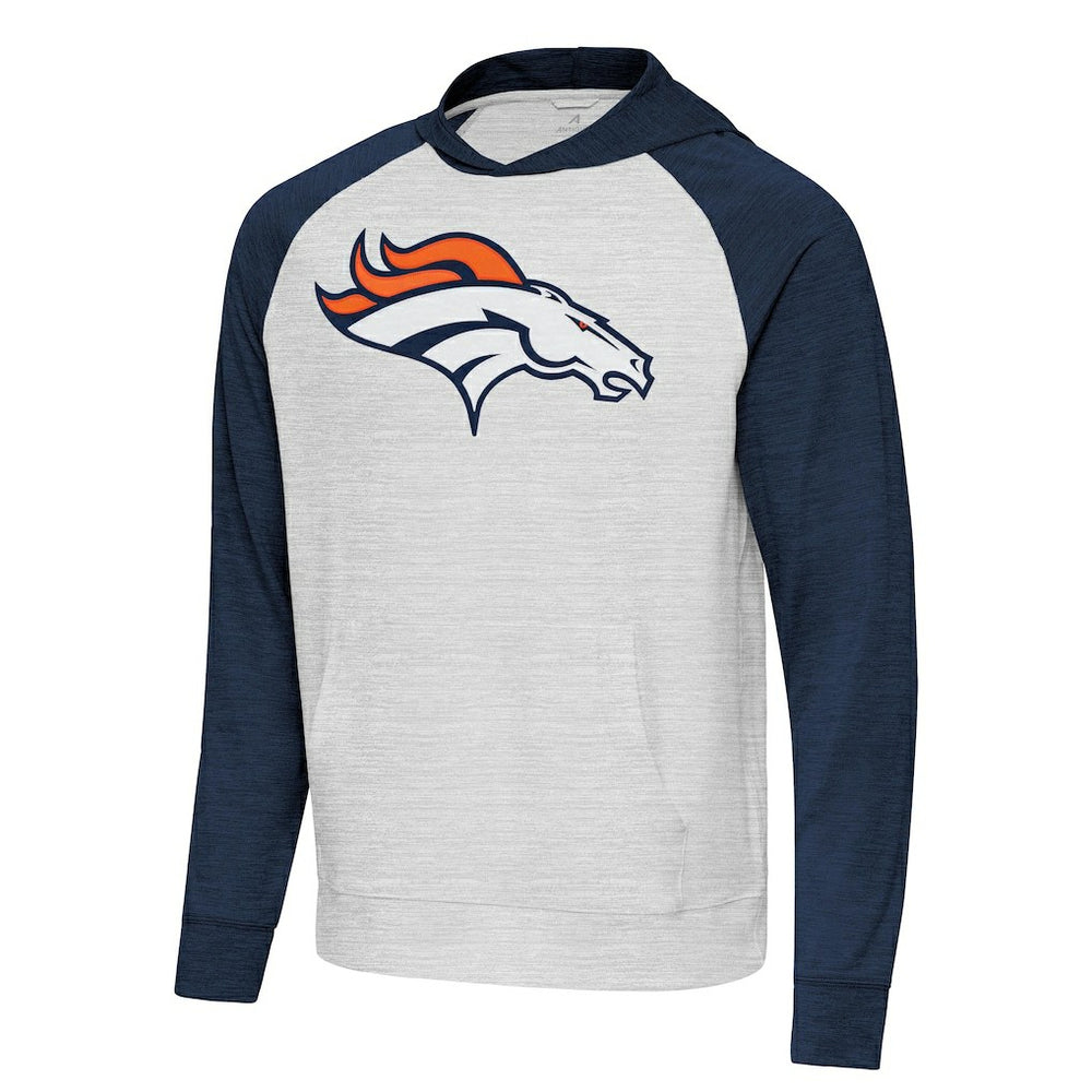 Antigua Urgent Raglan Pullover Hoodie - Denver Broncos Hoodies