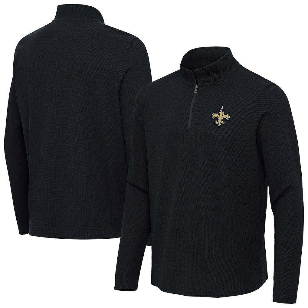 Antigua Sync Tri-Blend Quarter-Zip Pullover - New Orleans Saints Pullover