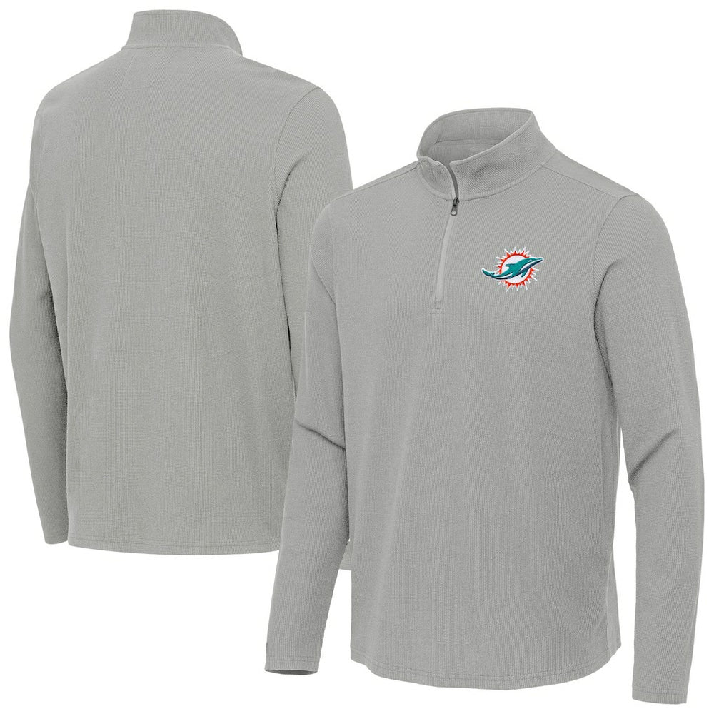 Antigua Sync Tri-Blend Quarter-Zip Pullover - Miami Dolphins Pullover