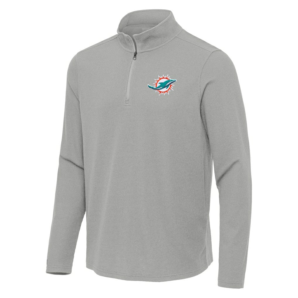 Antigua Sync Tri-Blend Quarter-Zip Pullover - Miami Dolphins Pullover