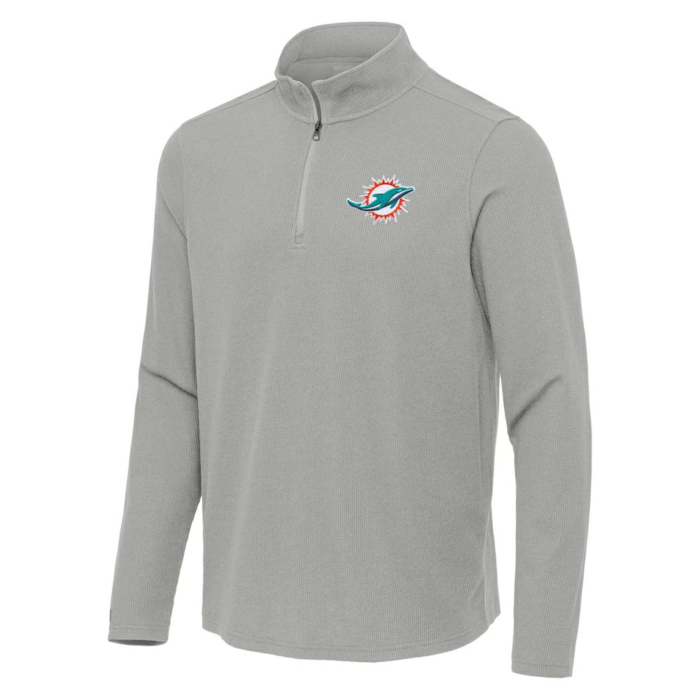 Antigua Sync Tri-Blend Quarter-Zip Pullover - Miami Dolphins Pullover