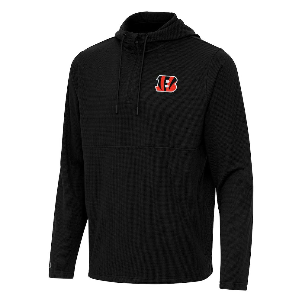 Antigua Connected Quarter-Zip Pullover Hoodie - Cincinnati Bengals Hoodies