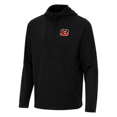 Antigua Connected Quarter-Zip Pullover Hoodie - Cincinnati Bengals Hoodies