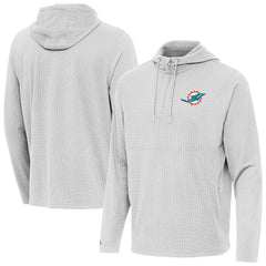 Antigua Connected Quarter-Zip Pullover Hoodie - Miami Dolphins Hoodies