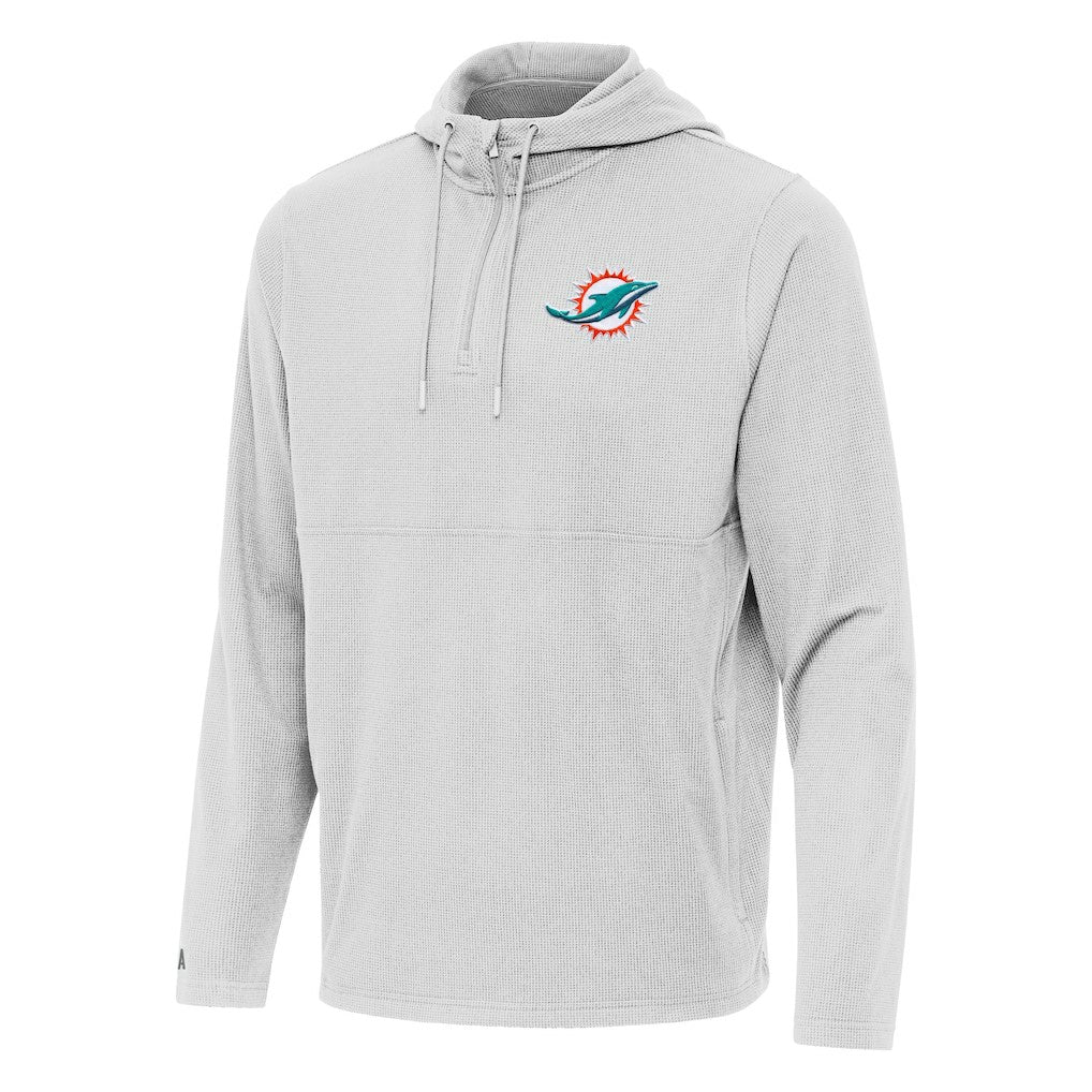 Antigua Connected Quarter-Zip Pullover Hoodie - Miami Dolphins Hoodies