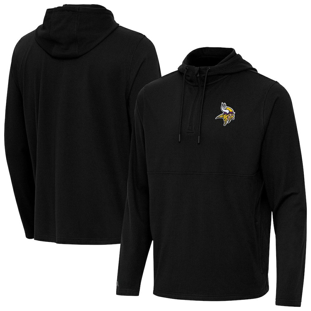 Antigua Connected Quarter-Zip Pullover Hoodie - Minnesota Vikings Hoodies