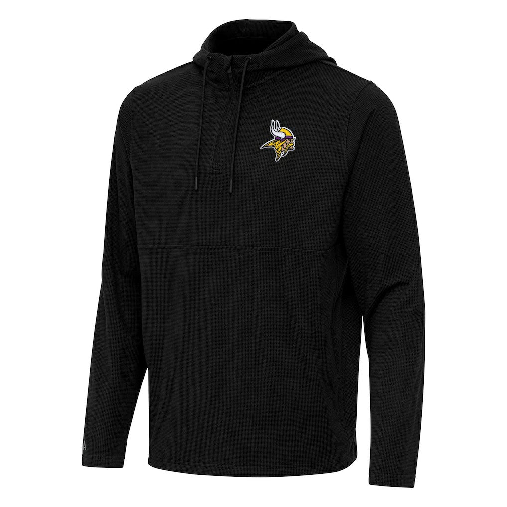 Antigua Connected Quarter-Zip Pullover Hoodie - Minnesota Vikings Hoodies