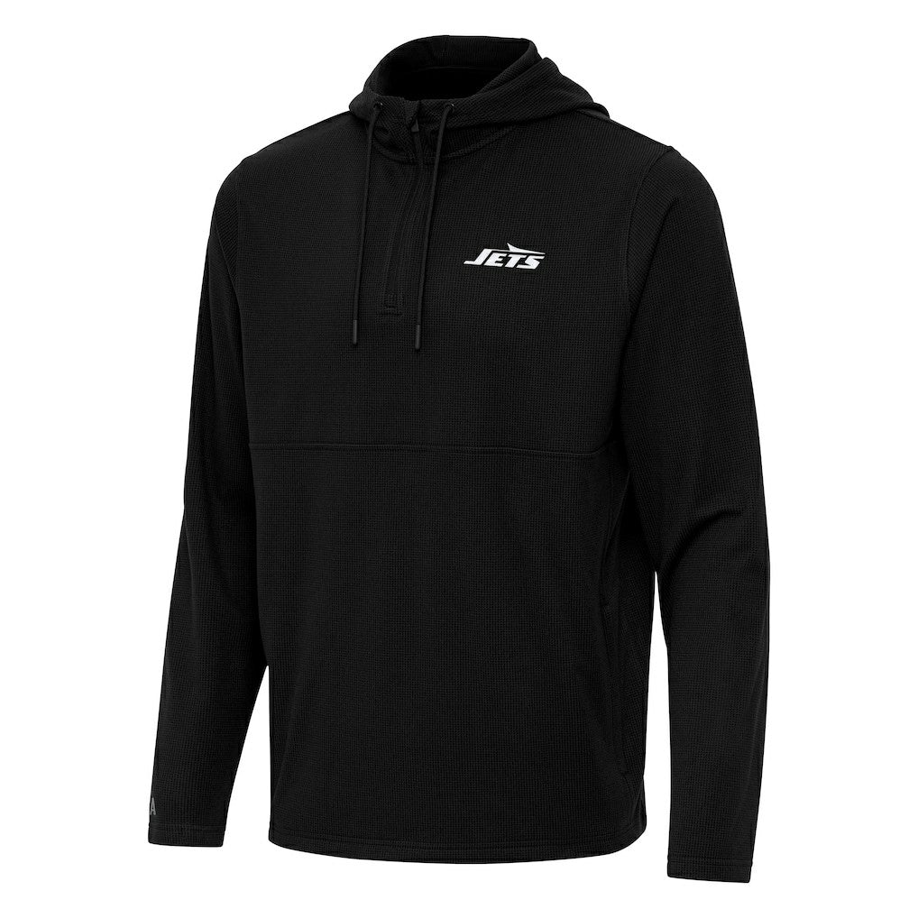 Antigua Connected Quarter-Zip Pullover Hoodie - New York Jets Hoodies
