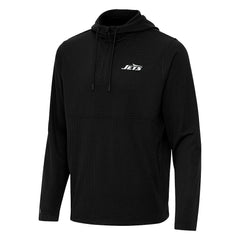 Antigua Connected Quarter-Zip Pullover Hoodie - New York Jets Hoodies