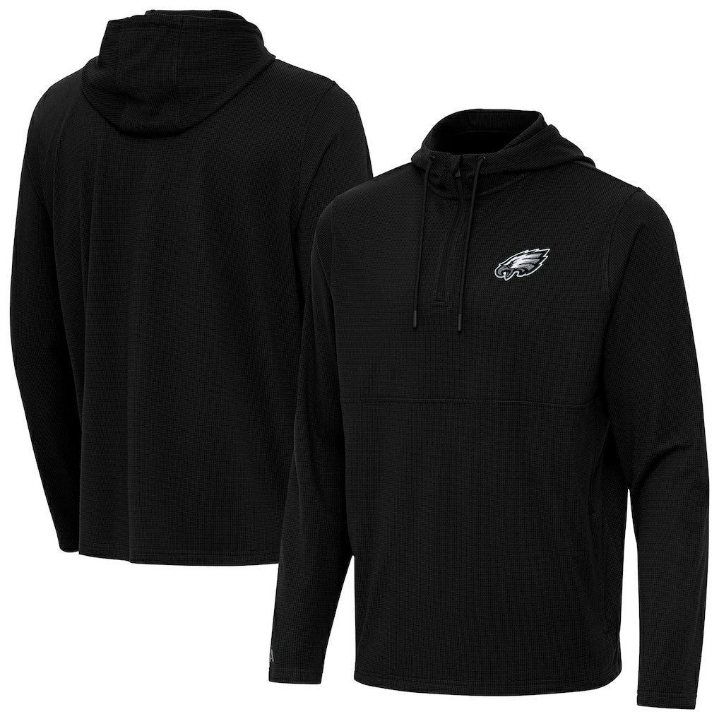 Antigua Connected Quarter-Zip Pullover Hoodie - Philadelphia Eagles Hoodies