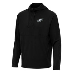 Antigua Connected Quarter-Zip Pullover Hoodie - Philadelphia Eagles Hoodies