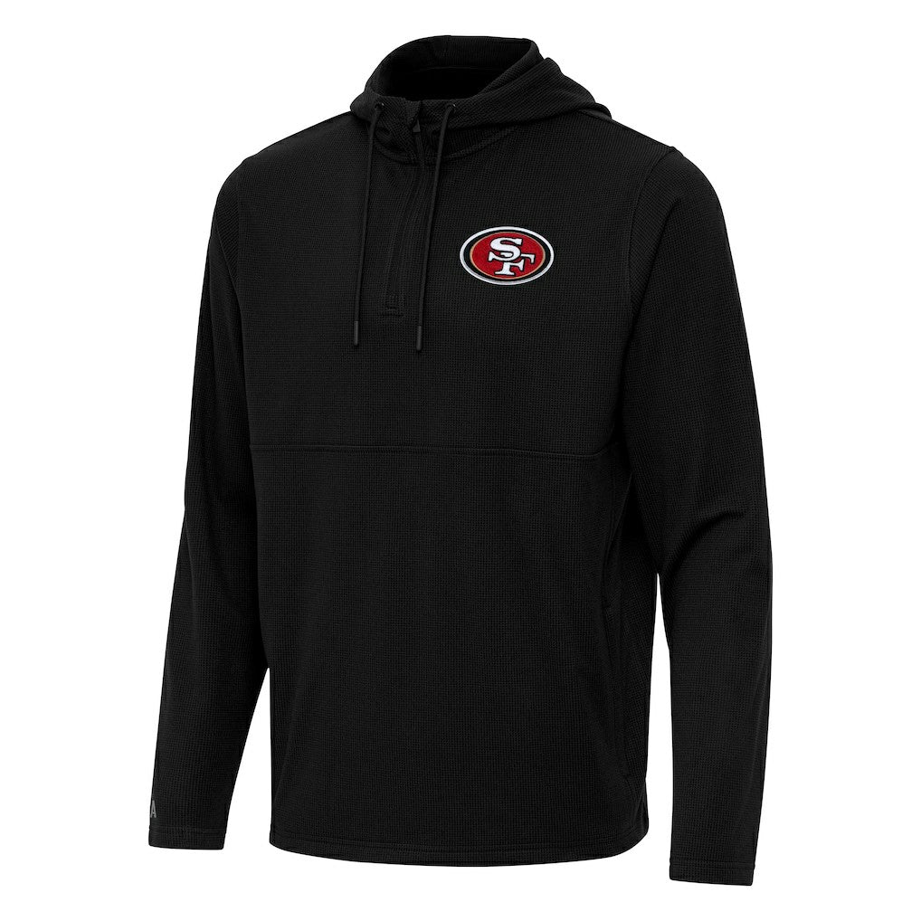 Antigua Connected Quarter-Zip Pullover Hoodie - San Francisco 49ers Hoodies