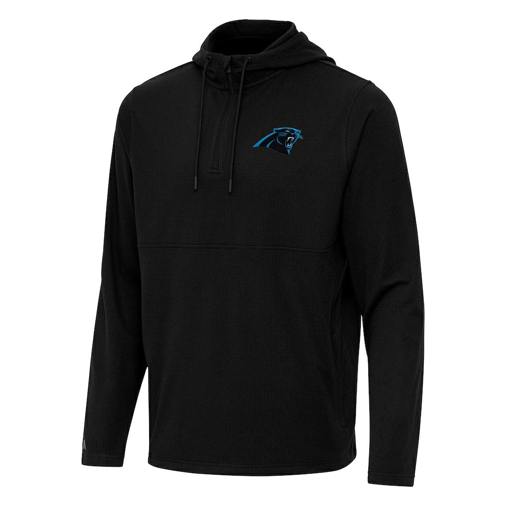 Antigua Connected Quarter-Zip Pullover Hoodie - Carolina Panthers Hoodies