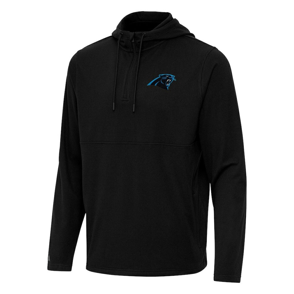Antigua Connected Quarter-Zip Pullover Hoodie - Carolina Panthers Hoodies