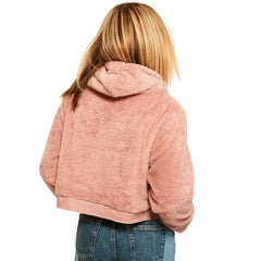 Jill Martin Women's Tonal Sherpa Cropped Hoodie - Buffalo Bills Hoodies
