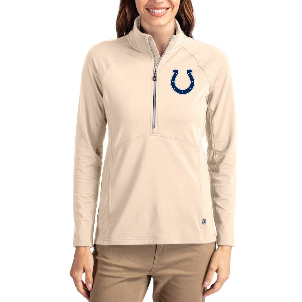 Cutter & Buck Women's Adapt Eco Knit Stretch Recycled Raglan Half-Zip Pullover - Indianapolis Colts Pullover