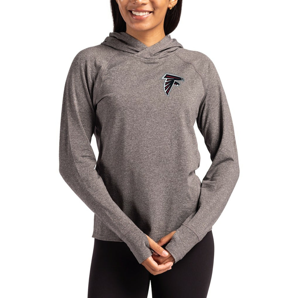 Cutter & Buck Women's Primary Logo Adapt Knit Recycled Raglan Pullover Hoodie - Atlanta Falcons Hoodies