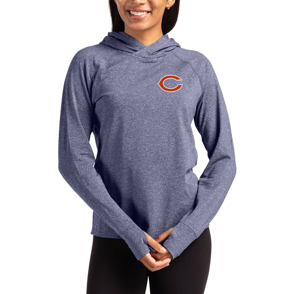 Cutter & Buck Women's Primary Logo Adapt Knit Recycled Raglan Pullover Hoodie - Chicago Bears Hoodies