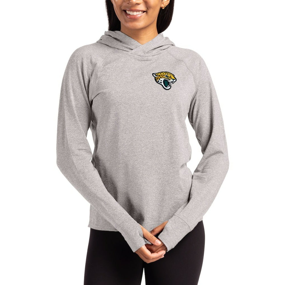 Cutter & Buck Women's Primary Logo Adapt Knit Recycled Raglan Pullover Hoodie - Jacksonville Jaguars Hoodies