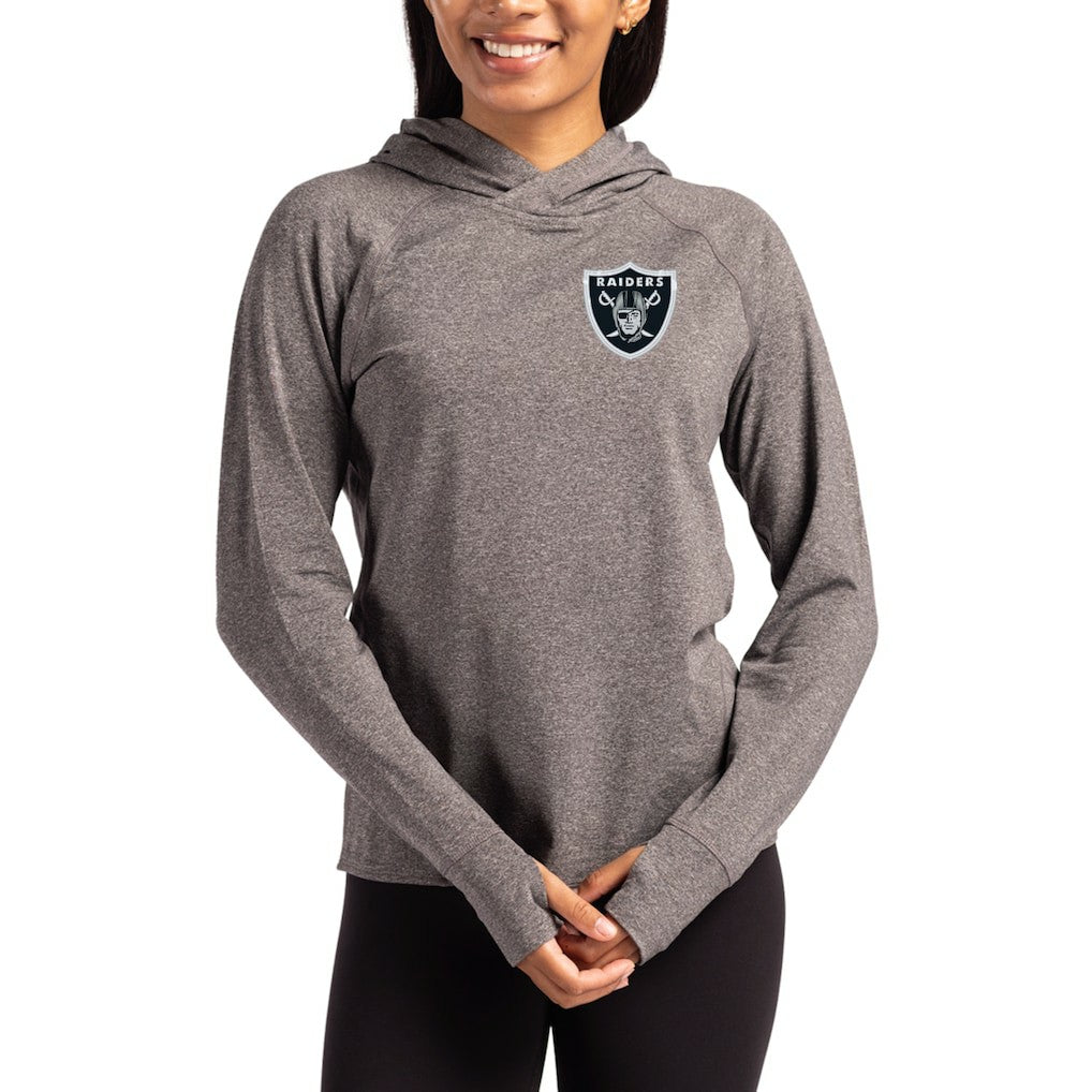 Cutter & Buck Women's Primary Logo Adapt Knit Recycled Raglan Pullover Hoodie - Las Vegas Raiders Hoodies