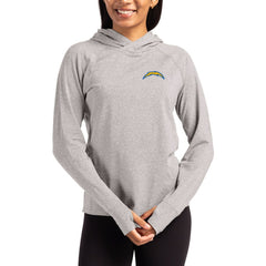 Cutter & Buck Women's Primary Logo Adapt Knit Recycled Raglan Pullover Hoodie - Los Angeles Chargers Hoodies