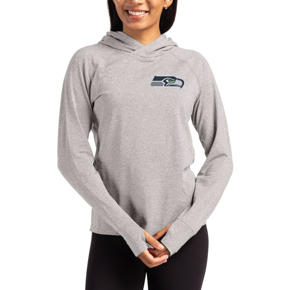 Cutter & Buck Women's Primary Logo Adapt Knit Recycled Raglan Pullover Hoodie - Seattle Seahawks Hoodies