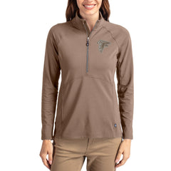 Cutter & Buck Women's Tonal Adapt Eco Knit Stretch Recycled Raglan Half-Zip Pullover - Atlanta Falcons Pullover