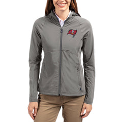 Cutter & Buck Women's Adapt Eco Knit Hybrid Recycled Raglan Full-Zip Hoodie Jacket - Tampa Bay Buccaneers Hoodies