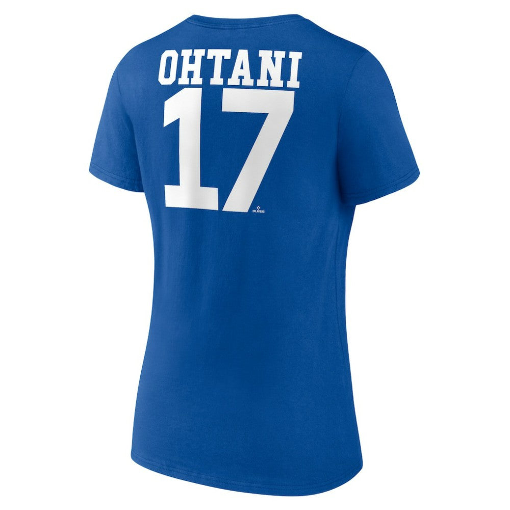 Royal Shohei Ohtani Los Angeles Dodgers Women's Player Name & Number V-Neck T-Shirt