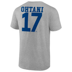 Heather Gray Shohei Ohtani Los Angeles Dodgers Player Name & Number T-Shirt