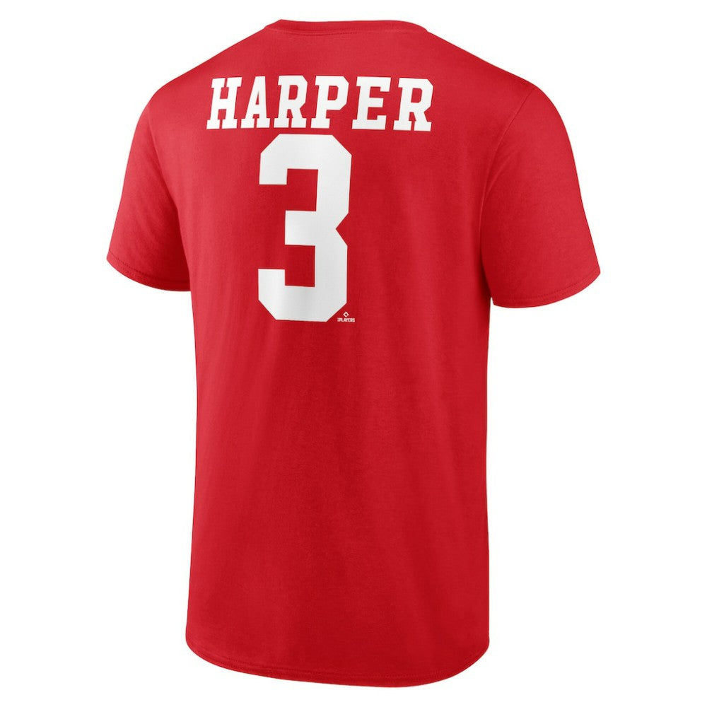 Red Bryce Harper Philadelphia Phillies Player Name & Number T-Shirt