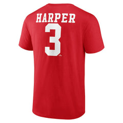 Red Bryce Harper Philadelphia Phillies Player Name & Number T-Shirt
