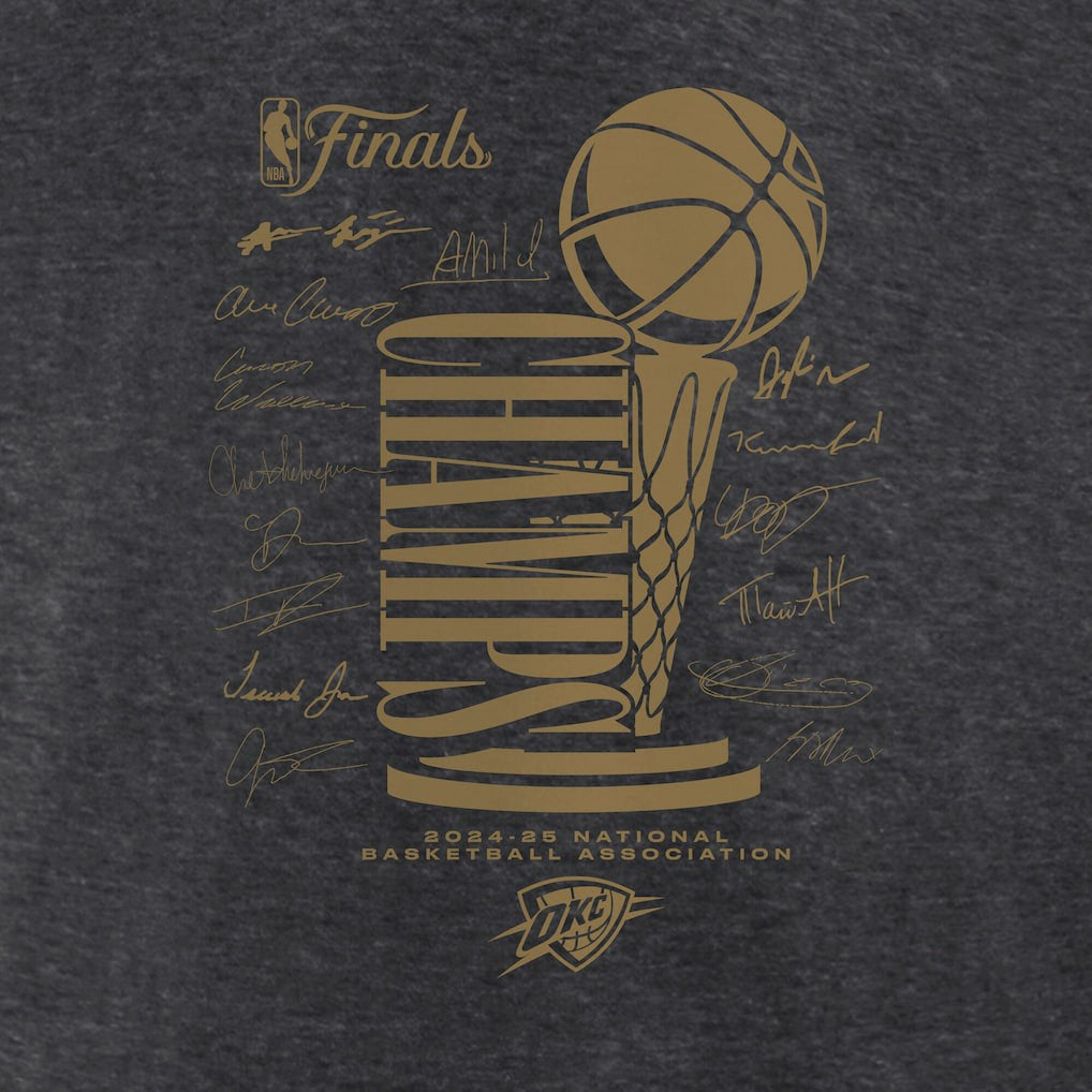 Fanatics Oklahoma City Thunder Women's 2025 NBA Finals Champions Double Dribble V-Neck T-Shirt