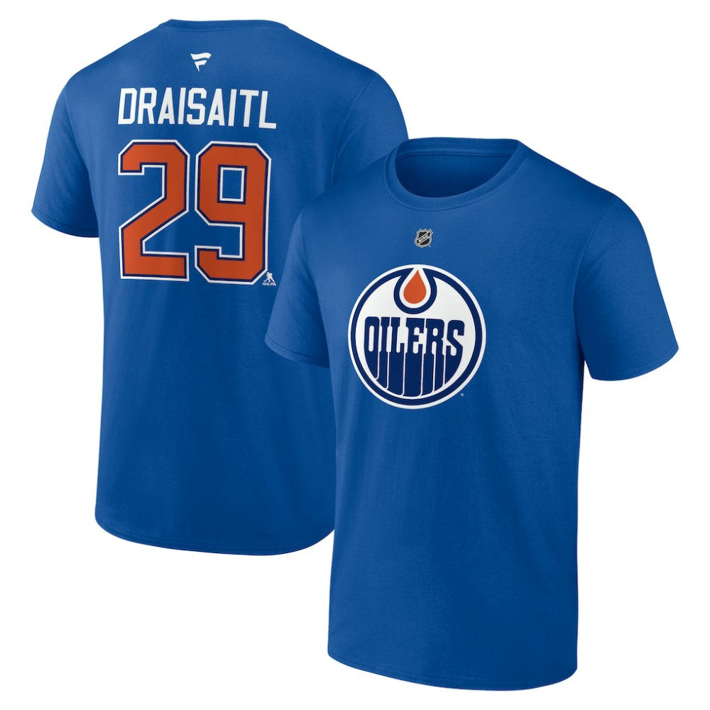 NHL Leon Draisaitl Edmonton Oilers Fanatics Authentic Stack Name & Number T-Shirt
