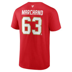 NHL Brad Marchand Florida Panthers Fanatics Authentic Stack Name & Number T-Shirt