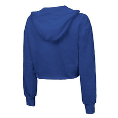 New York Knicks Majestic Threads Women's Tri-Blend Cropped Pullover Hoodie