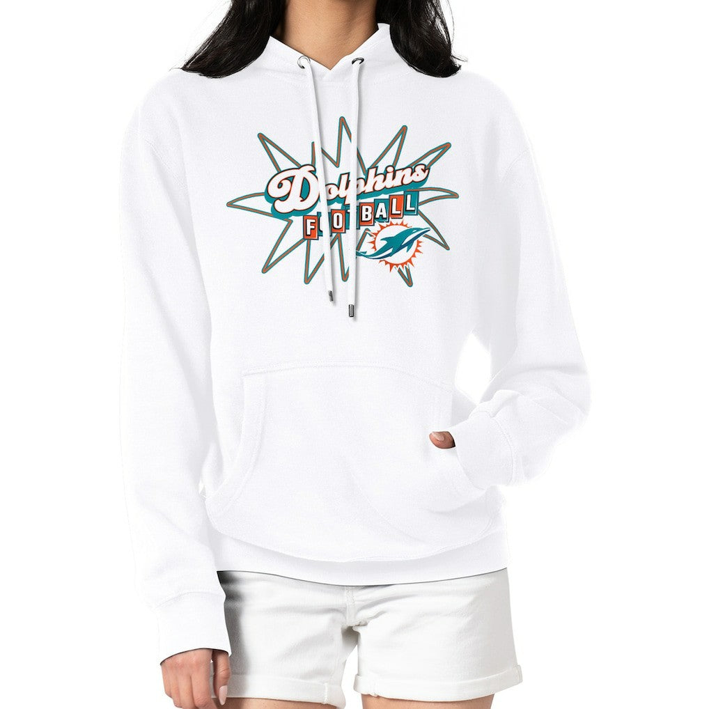 Starter Women's Drive-In Sign Pullover Hoodie - Miami Dolphins Hoodies