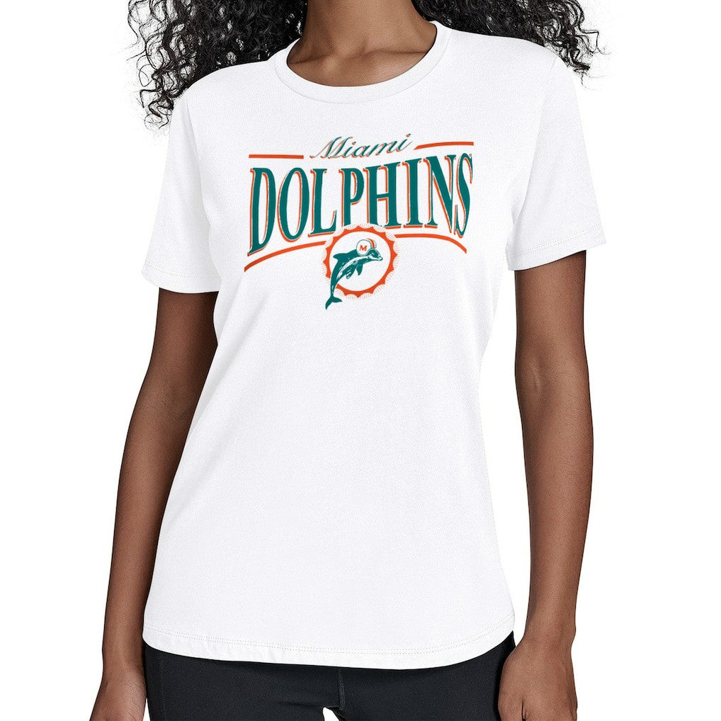Starter Women's Throwback Arch Stripe T-Shirt - Miami Dolphins T-shirts