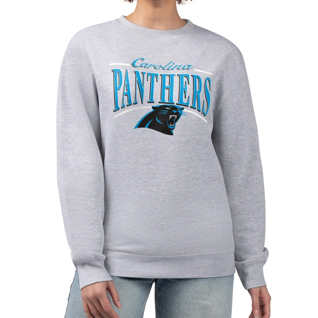 Starter Women's Arch Stripe Fleece Pullover Sweatshirt - Carolina Panthers Pullover