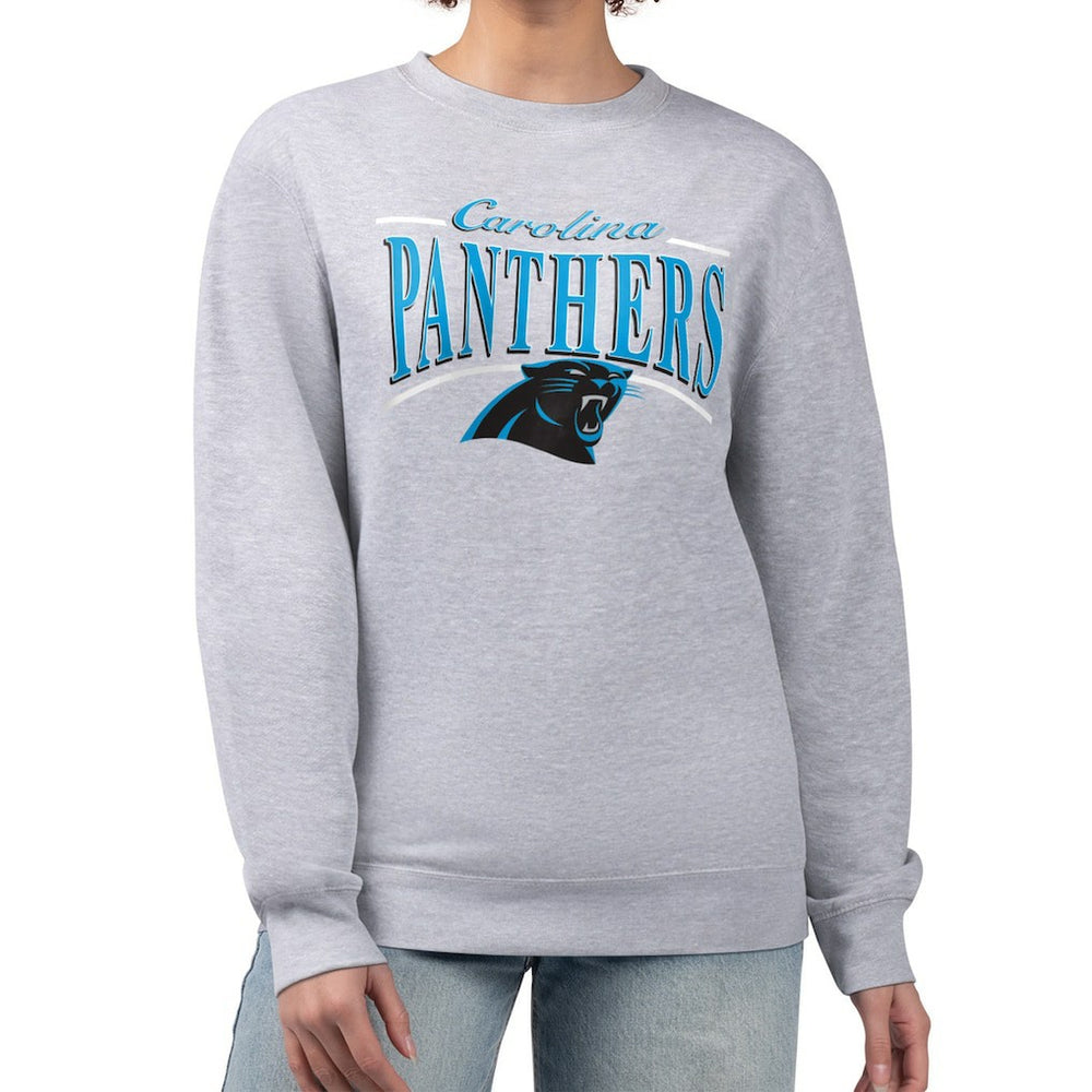 Starter Women's Arch Stripe Fleece Pullover Sweatshirt - Carolina Panthers Pullover