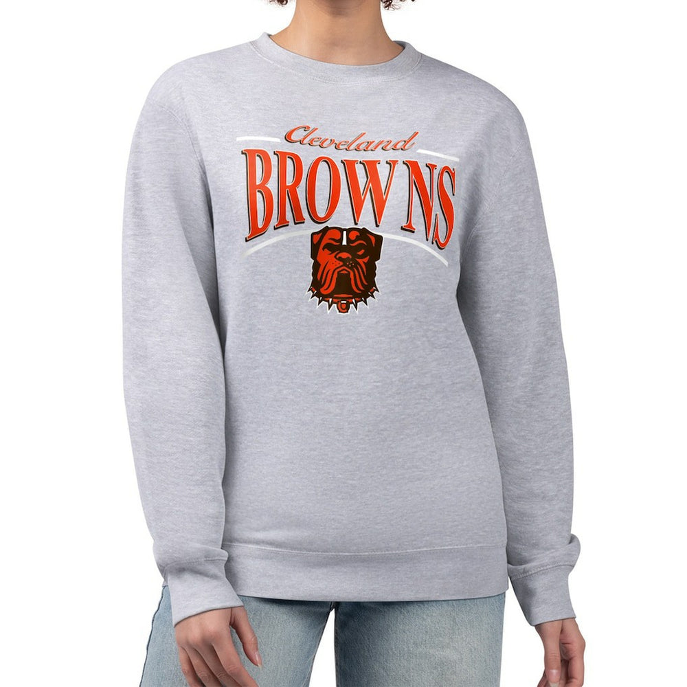 Starter Women's Arch Stripe Fleece Pullover Sweatshirt - Cleveland Browns Pullover