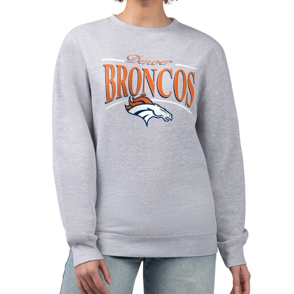 Starter Women's Arch Stripe Fleece Pullover Sweatshirt - Denver Broncos Pullover