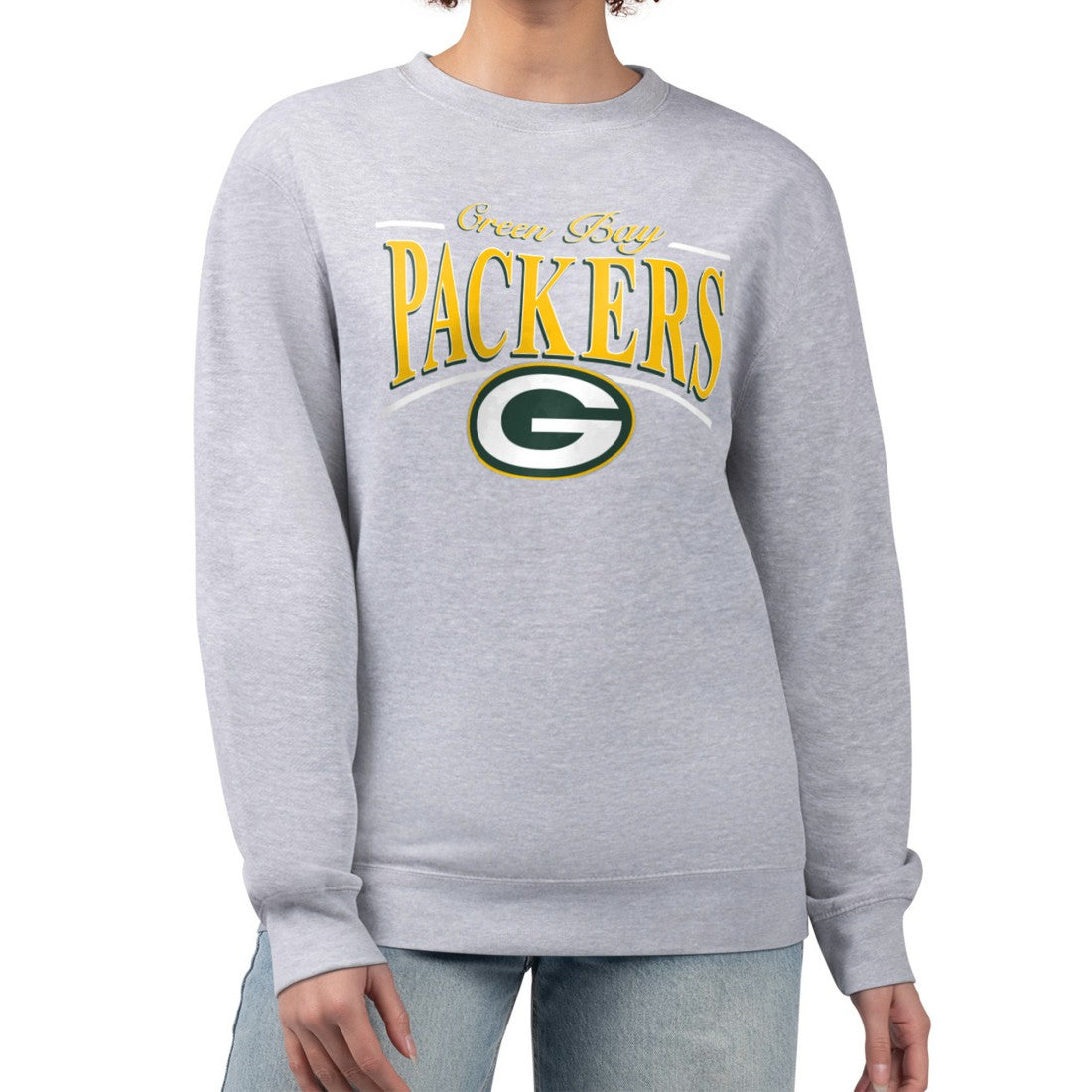 Starter Women's Arch Stripe Fleece Pullover Sweatshirt - Green Bay Packers Pullover