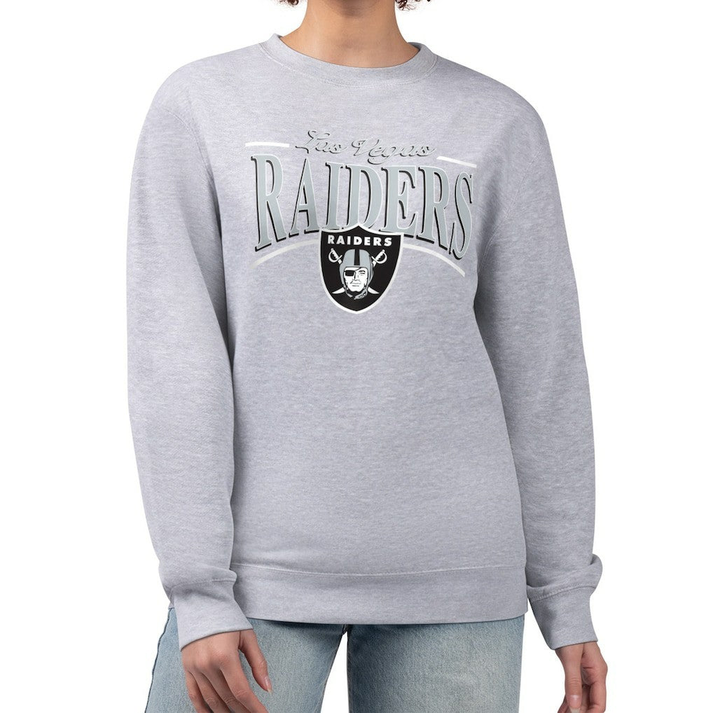 Starter Women's Arch Stripe Fleece Pullover Sweatshirt - Las Vegas Raiders Pullover