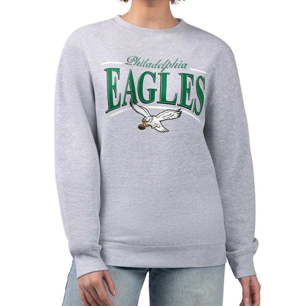 Starter Women's Throwback Arch Stripe Fleece Pullover Sweatshirt - Philadelphia Eagles Pullover