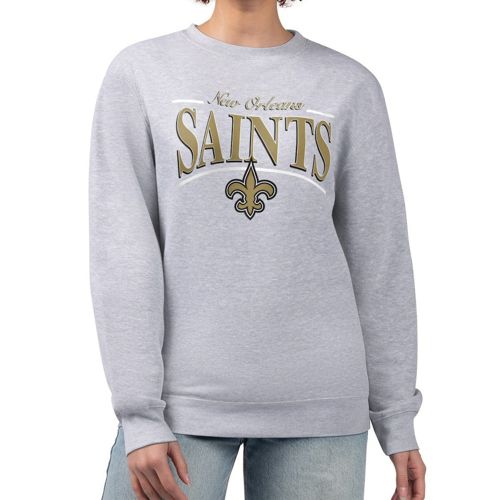 Starter Women's Arch Stripe Fleece Pullover Sweatshirt - New Orleans Saints Pullover