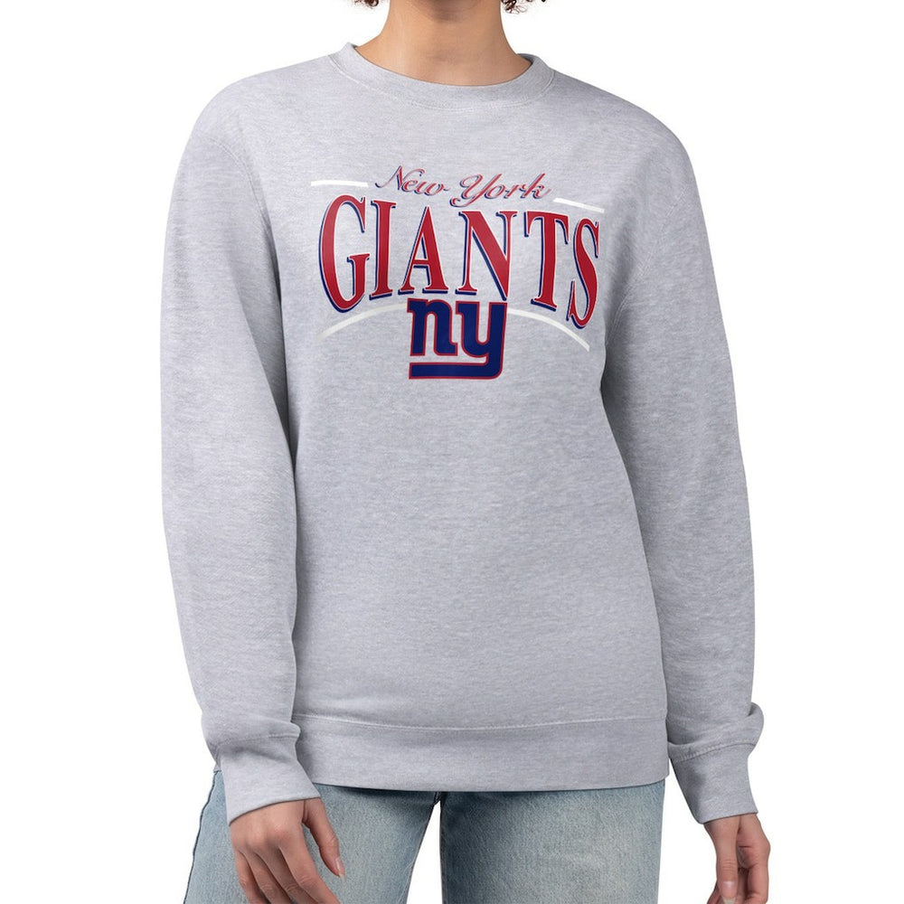 Starter Women's Arch Stripe Fleece Pullover Sweatshirt - New York Giants Pullover